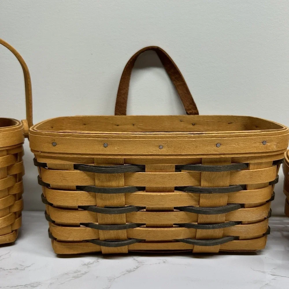 Longaberger Baskets Lot Of 3 Small